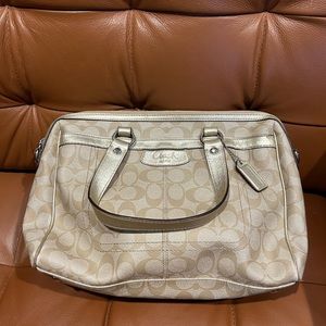 Coach classic gold logo satchel